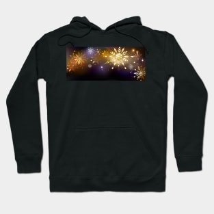 Festive Background with Golden Snowflakes Hoodie